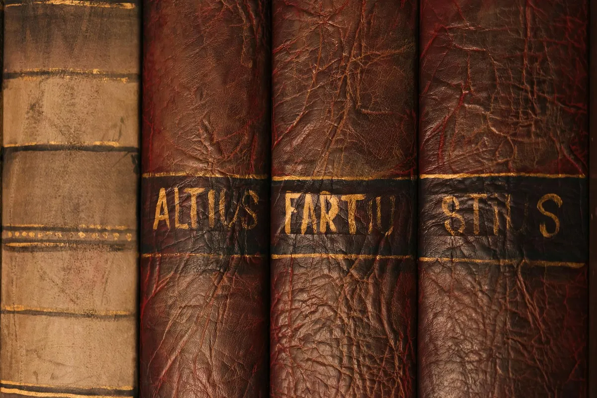 Antiquarian books on a library shelf